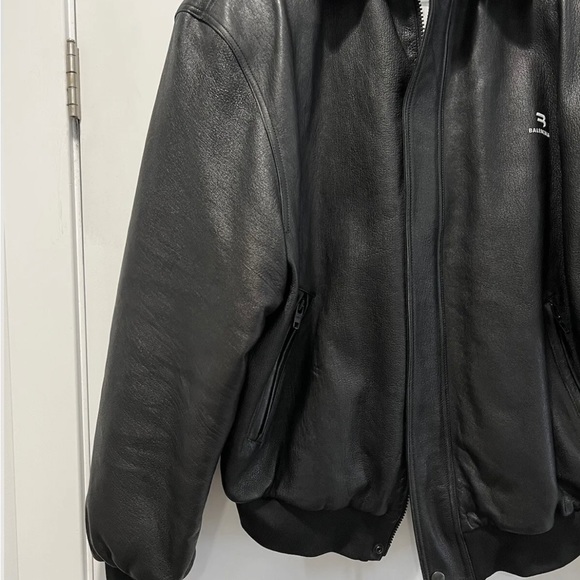 Balenciaga Blouson Taxi Leather Bomber Jacket Small Kanye - Picture 3 of 12